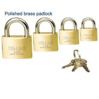 Polished brass padlock
