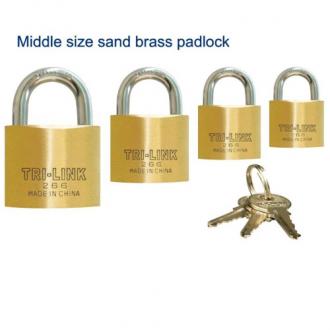 Middle size sand brass padlock