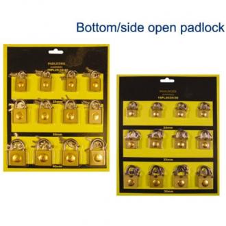 Bottom/side open padlock